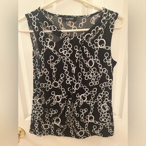 Nine West Black Sleeveless Chain-Print Camisole